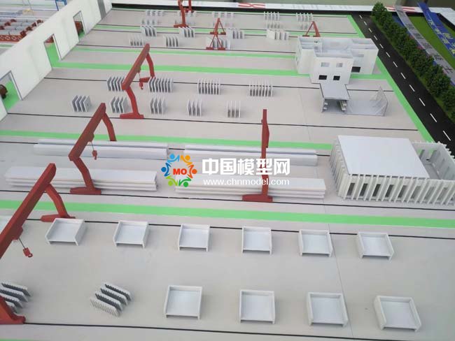 混凝土預(yù)制件沙盤模型，預(yù)制件生產(chǎn)線沙盤模型， 裝配式建筑沙盤模型