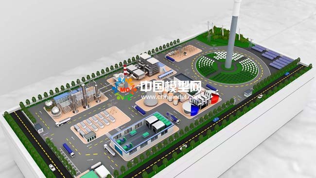 太陽(yáng)能聚光發(fā)電及新能源場(chǎng)景應(yīng)用沙盤(pán)模型效果圖