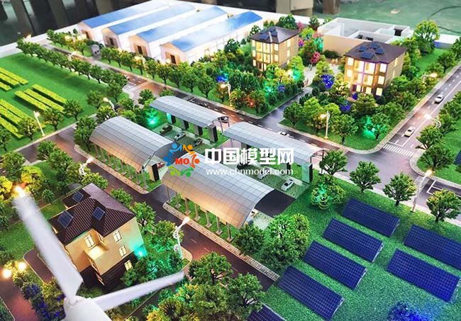 光伏電站應(yīng)用場(chǎng)景沙盤模型，太陽(yáng)能光伏屋頂發(fā)電沙盤模型